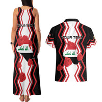 Personalized Iraq Independence Day Couples Matching Tank Maxi Dress and Hawaiian Shirt Dove Carrying Flag - Wonder Print Shop