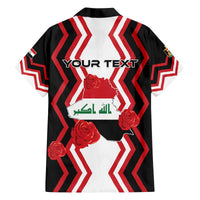 Personalized Iraq Independence Day Family Matching Off The Shoulder Long Sleeve Dress and Hawaiian Shirt Dove Carrying Flag - Wonder Print Shop