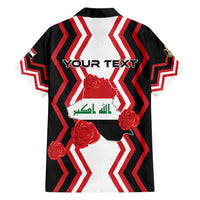 Personalized Iraq Independence Day Family Matching Short Sleeve Bodycon Dress and Hawaiian Shirt Dove Carrying Flag - Wonder Print Shop