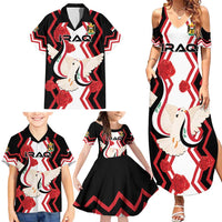 Personalized Iraq Independence Day Family Matching Summer Maxi Dress and Hawaiian Shirt Dove Carrying Flag - Wonder Print Shop