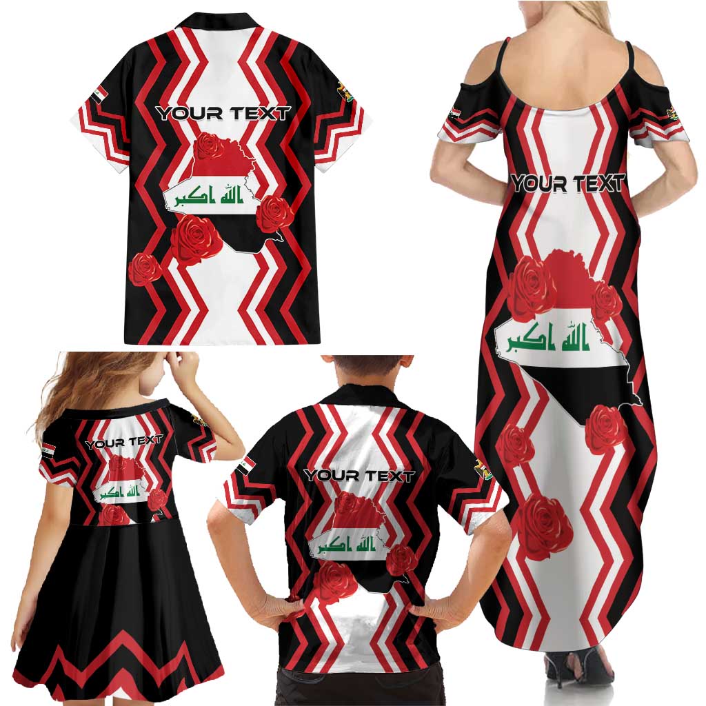 Personalized Iraq Independence Day Family Matching Summer Maxi Dress and Hawaiian Shirt Dove Carrying Flag - Wonder Print Shop