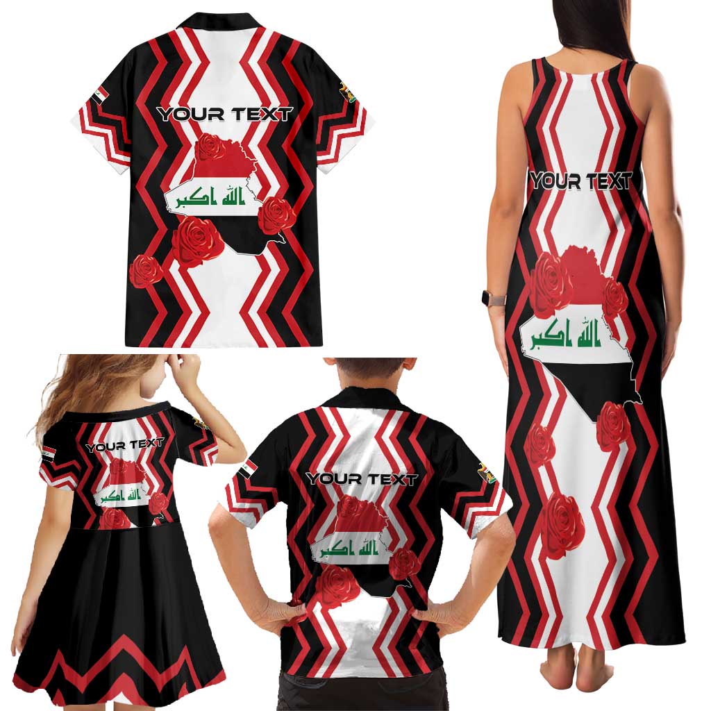 Personalized Iraq Independence Day Family Matching Tank Maxi Dress and Hawaiian Shirt Dove Carrying Flag - Wonder Print Shop