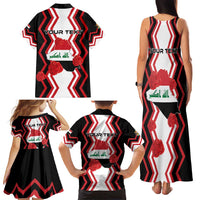 Personalized Iraq Independence Day Family Matching Tank Maxi Dress and Hawaiian Shirt Dove Carrying Flag - Wonder Print Shop