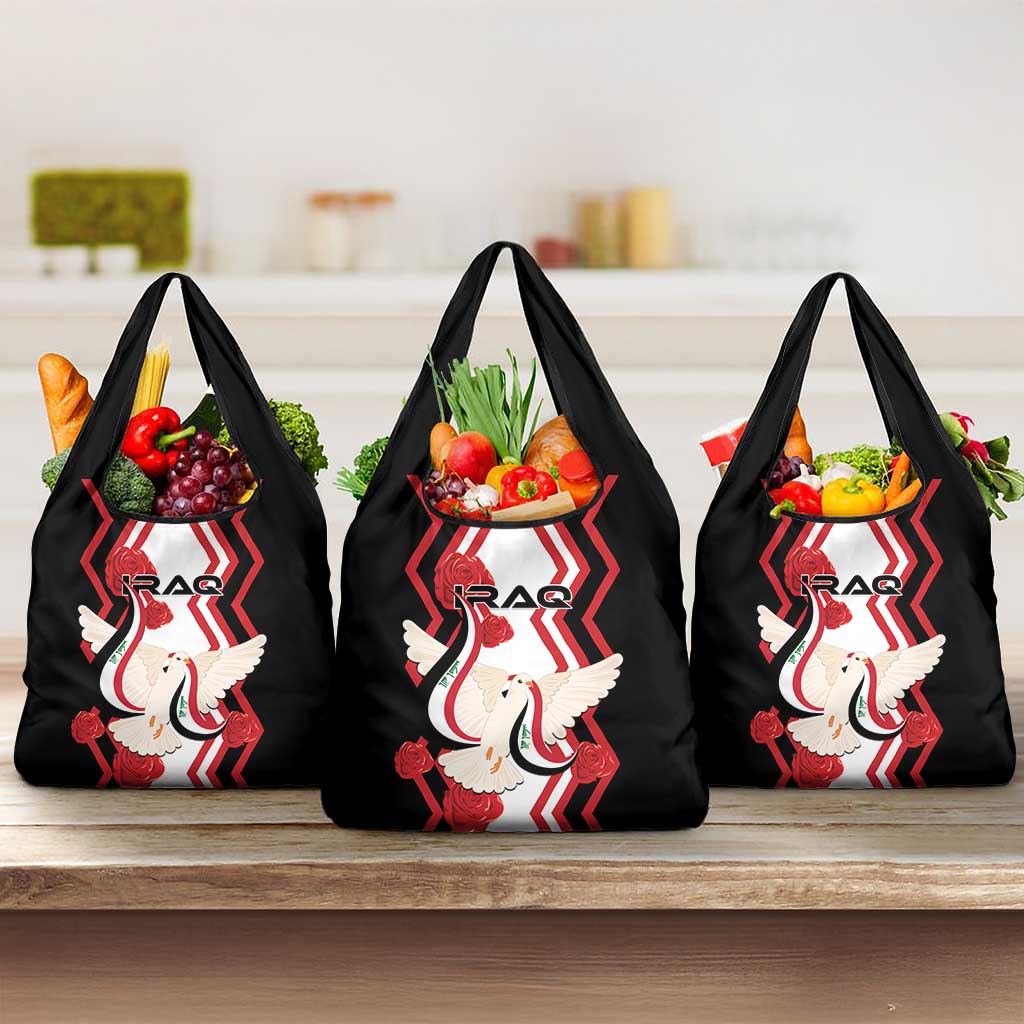 Iraq Independence Day Grocery Bag Dove Carrying Flag