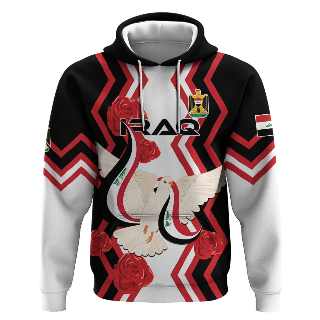 Personalized Iraq Independence Day Hoodie Dove Carrying Flag - Wonder Print Shop
