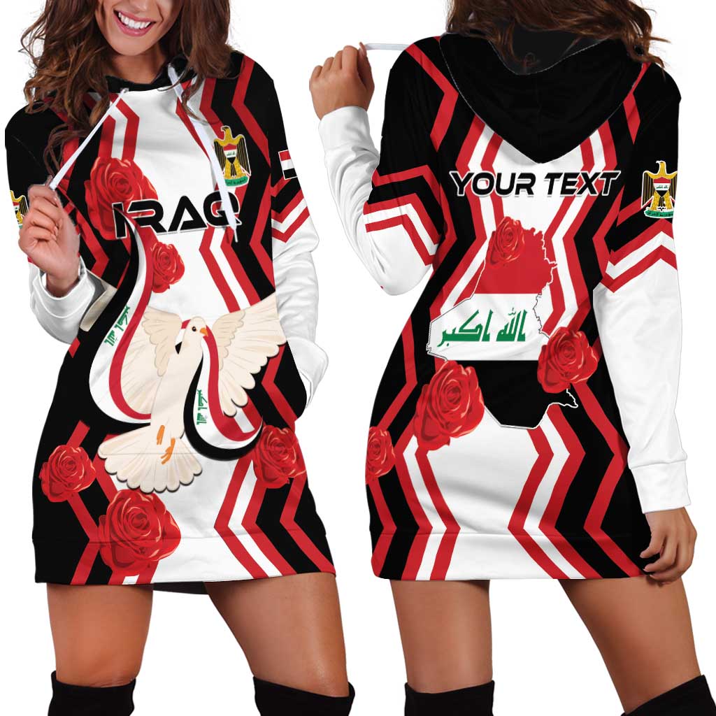 Personalized Iraq Independence Day Hoodie Dress Dove Carrying Flag - Wonder Print Shop