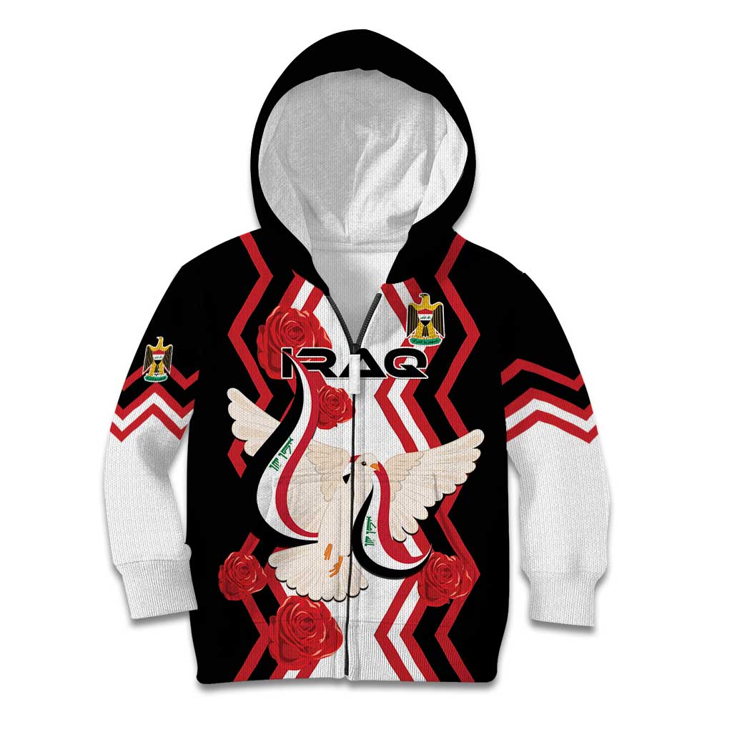 Personalized Iraq Independence Day Kid Hoodie Dove Carrying Flag - Wonder Print Shop
