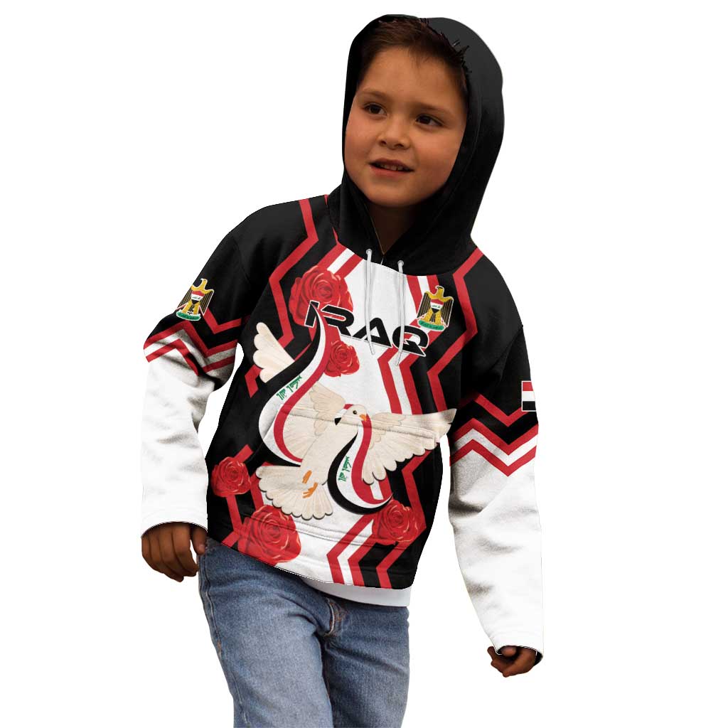 Personalized Iraq Independence Day Kid Hoodie Dove Carrying Flag - Wonder Print Shop