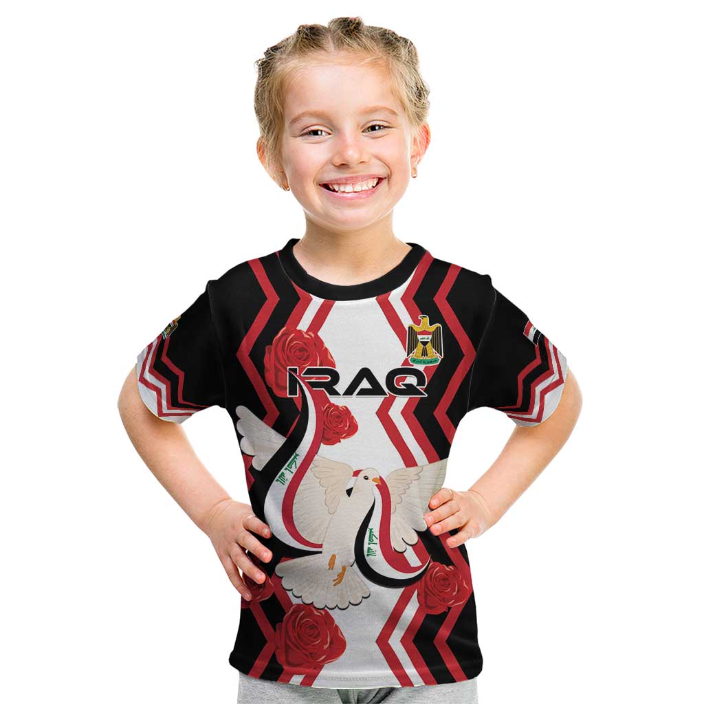 Personalized Iraq Independence Day Kid T Shirt Dove Carrying Flag - Wonder Print Shop