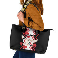 Iraq Independence Day Leather Tote Bag Dove Carrying Flag - Wonder Print Shop