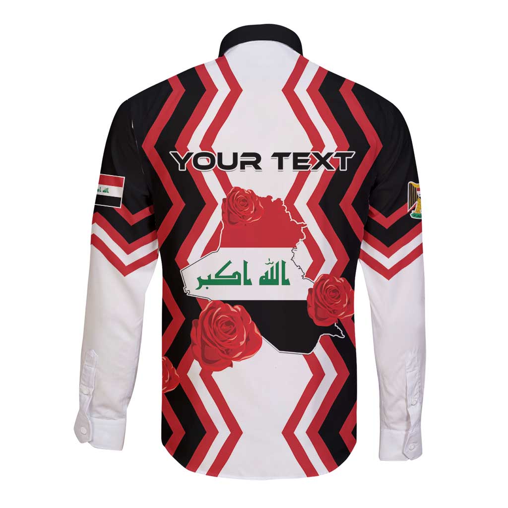 Personalized Iraq Independence Day Long Sleeve Button Shirt Dove Carrying Flag - Wonder Print Shop