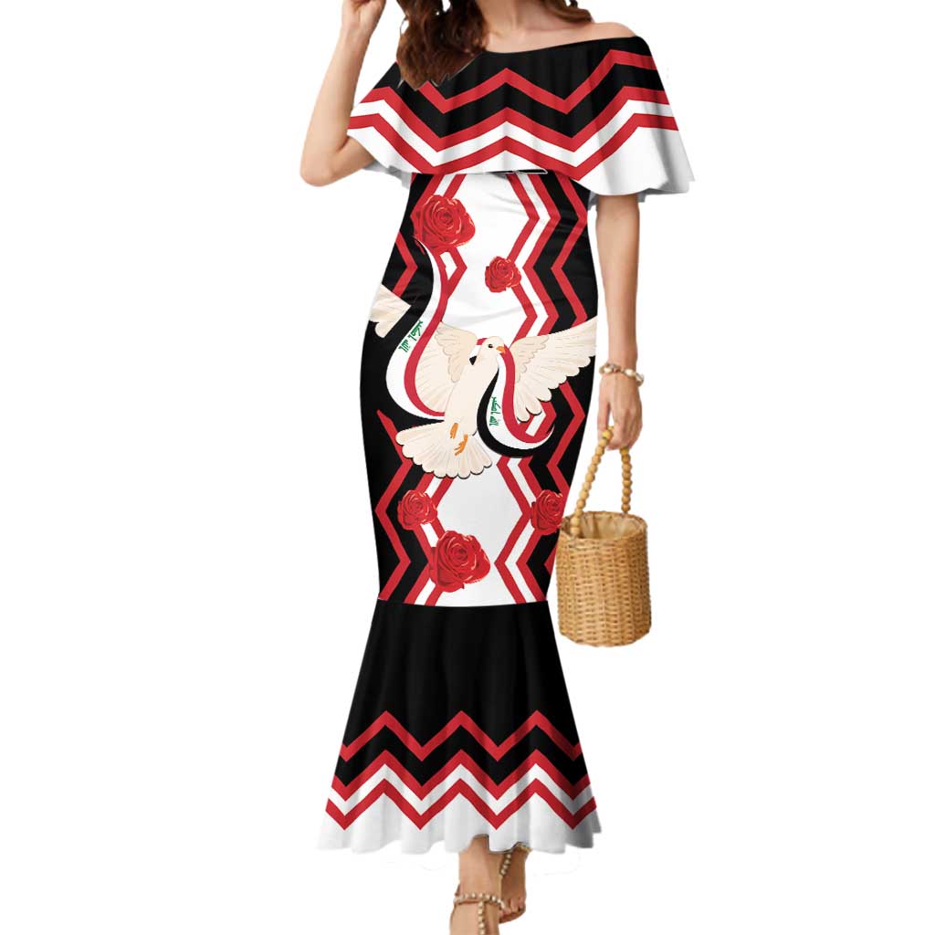 Personalized Iraq Independence Day Mermaid Dress Dove Carrying Flag - Wonder Print Shop