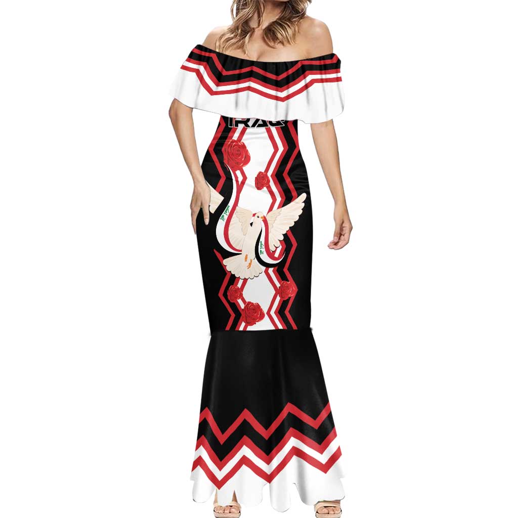 Personalized Iraq Independence Day Mermaid Dress Dove Carrying Flag - Wonder Print Shop