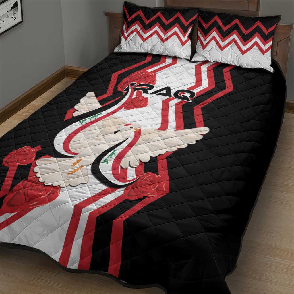 Iraq Independence Day Quilt Bed Set Dove Carrying Flag - Wonder Print Shop