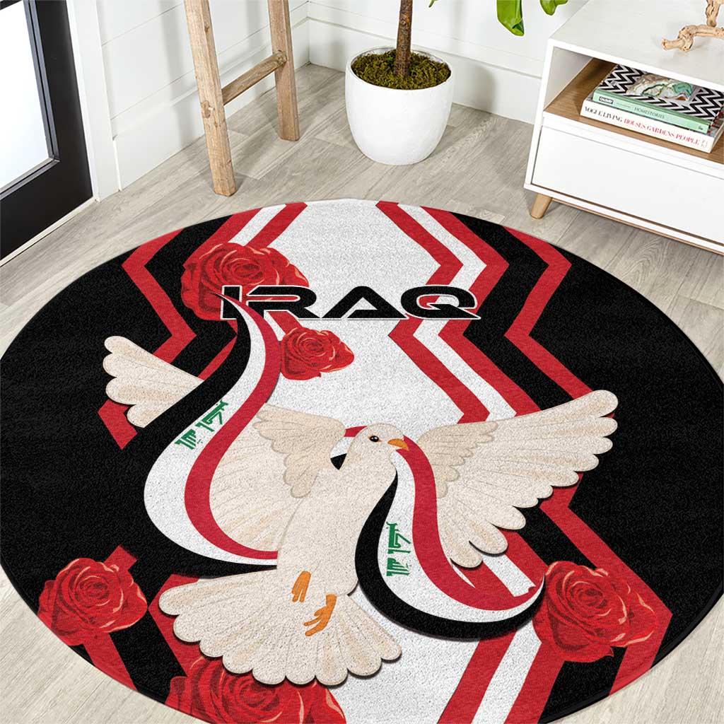 Iraq Independence Day Round Carpet Dove Carrying Flag