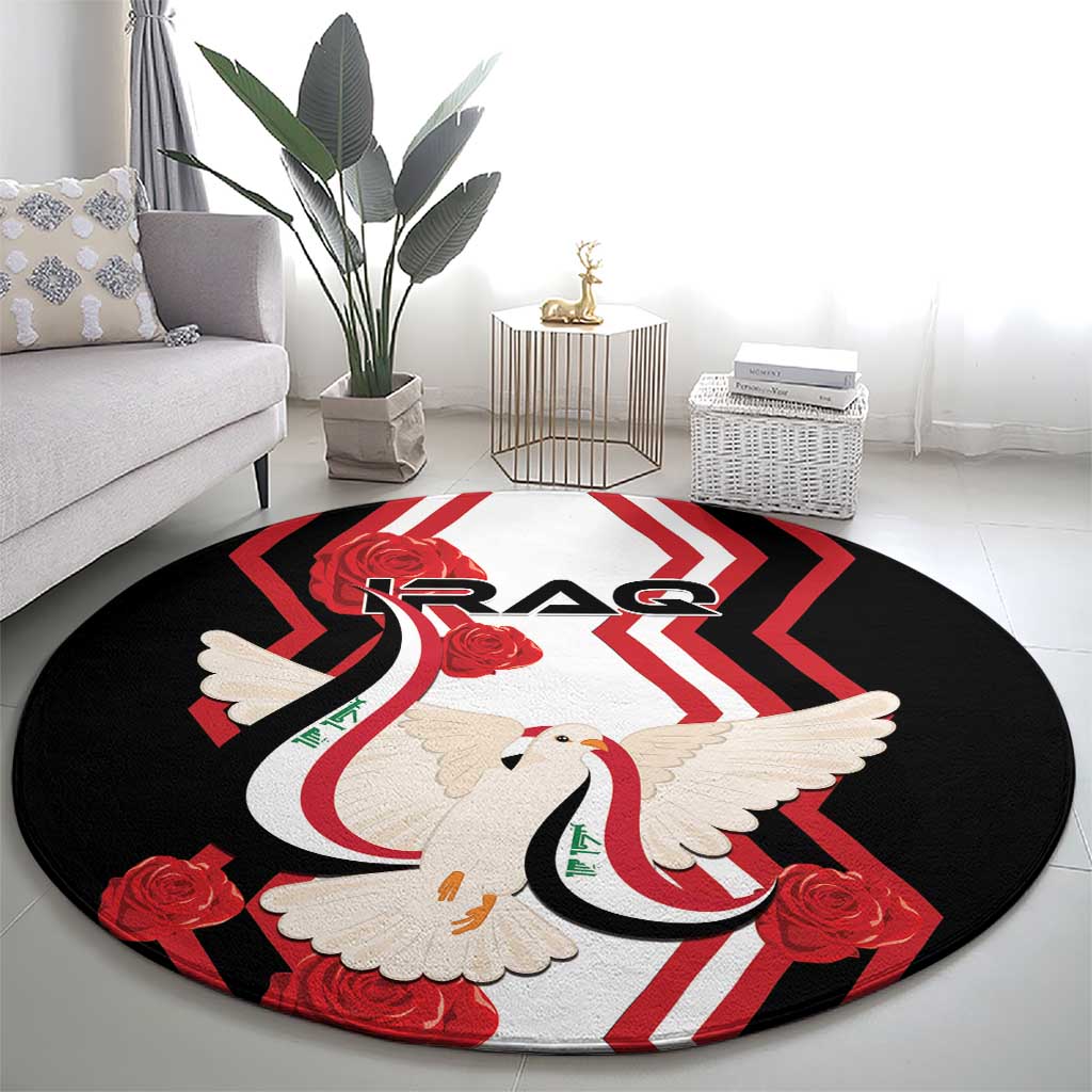 Iraq Independence Day Round Carpet Dove Carrying Flag