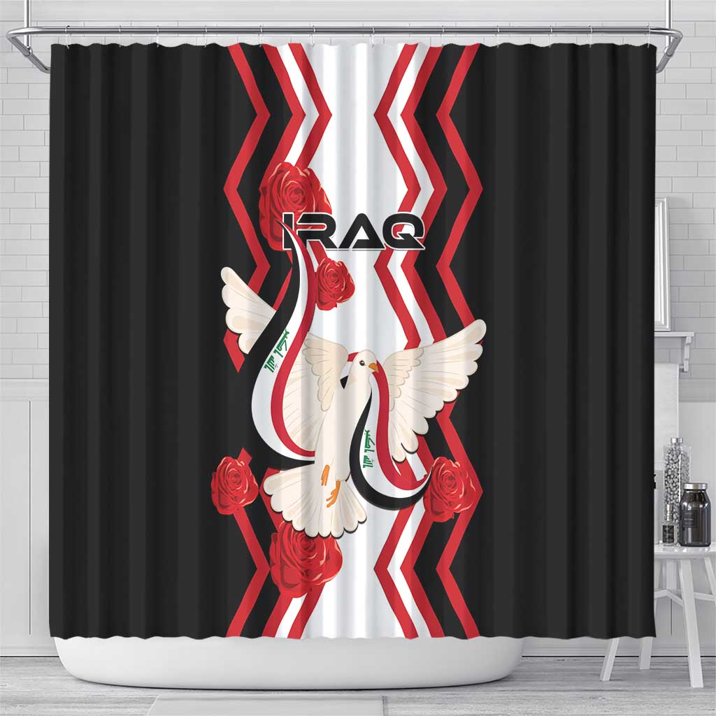 Iraq Independence Day Shower Curtain Dove Carrying Flag