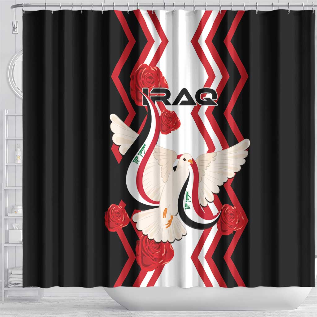 Iraq Independence Day Shower Curtain Dove Carrying Flag