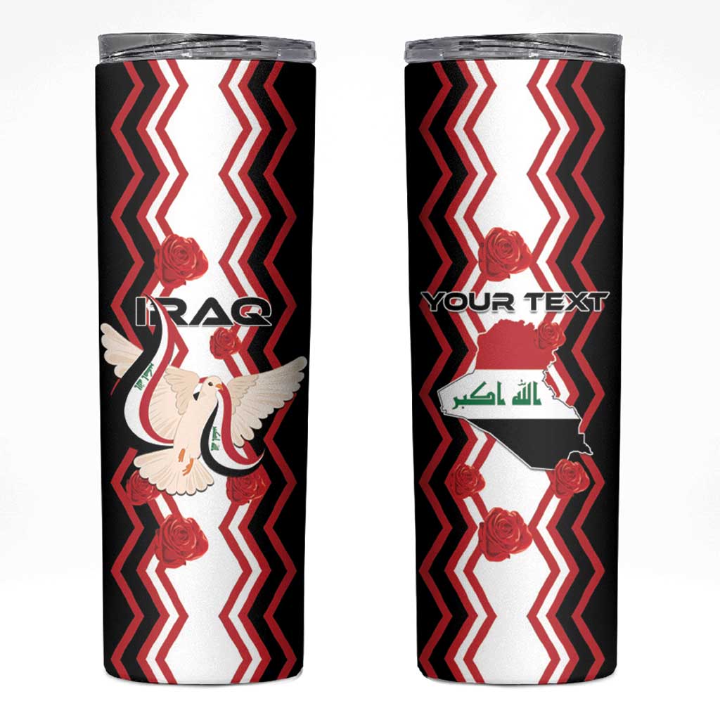 Personalized Iraq Independence Day Skinny Tumbler Dove Carrying Flag - Wonder Print Shop