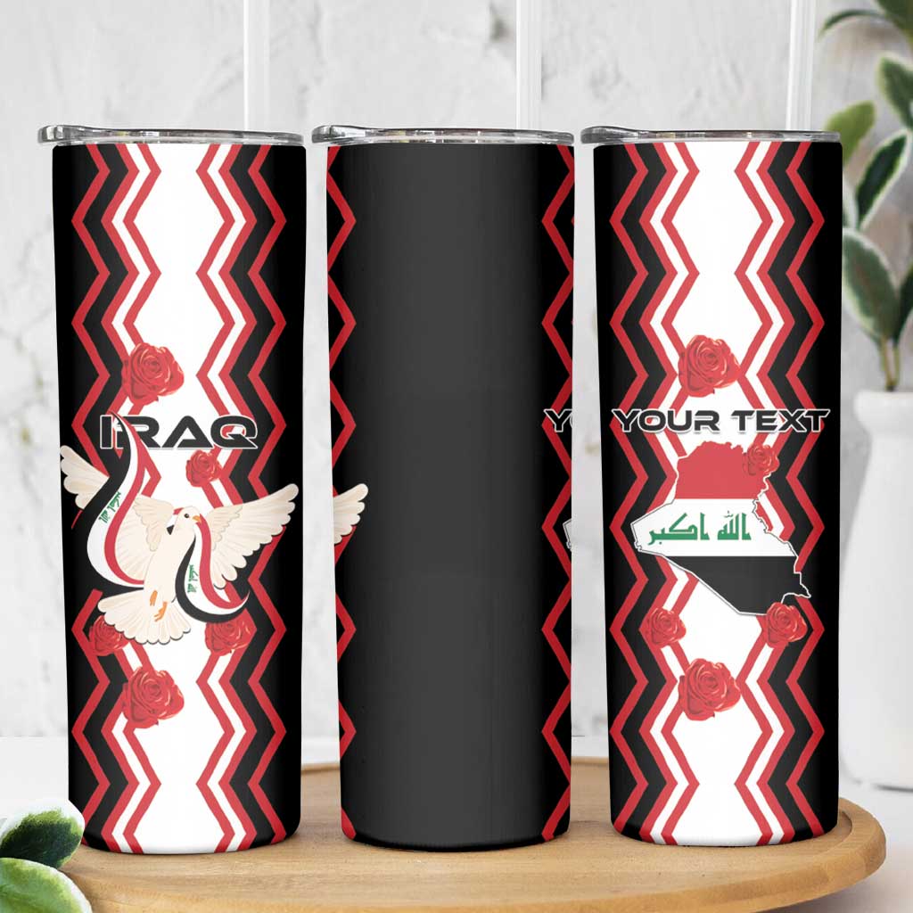 Personalized Iraq Independence Day Skinny Tumbler Dove Carrying Flag - Wonder Print Shop