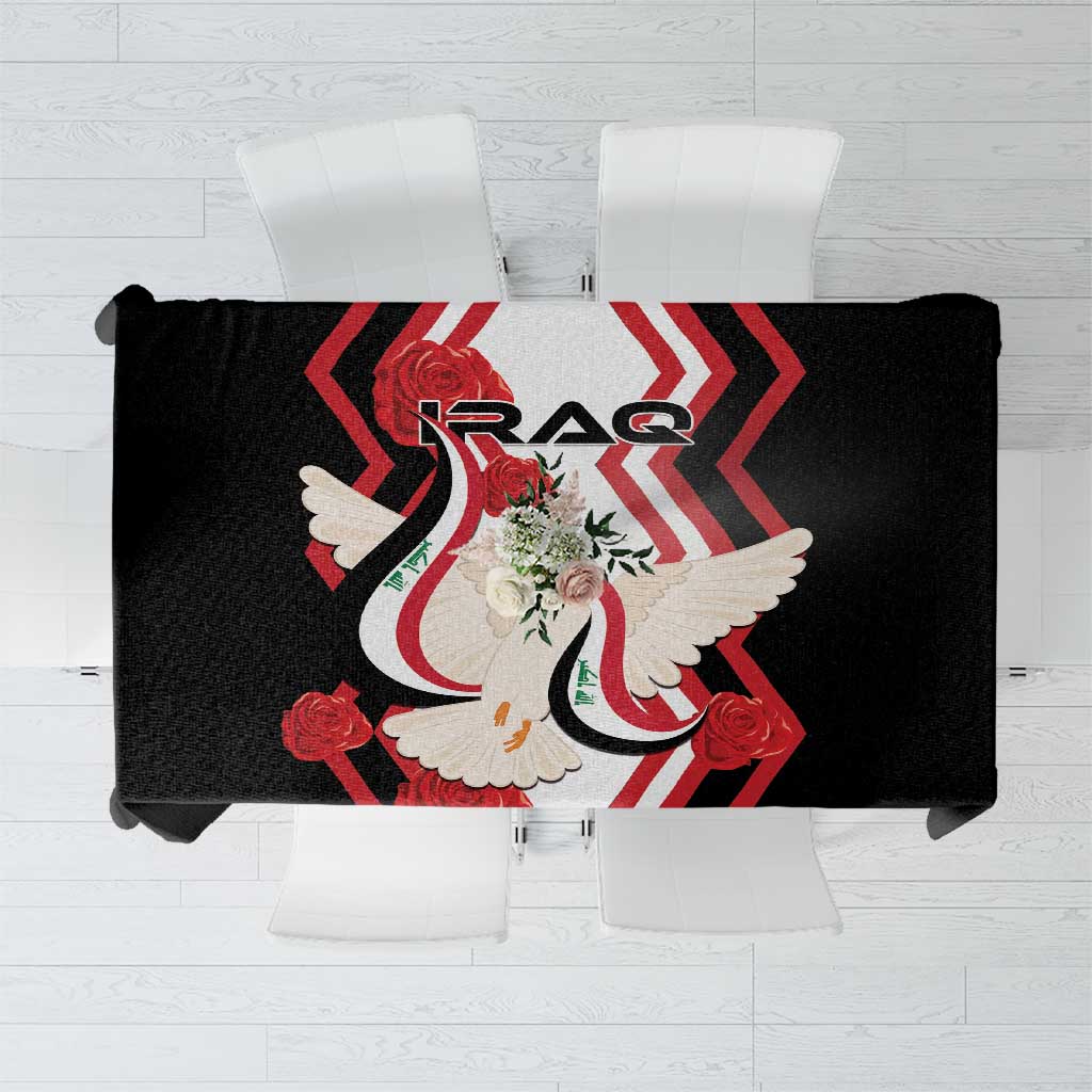 Iraq Independence Day Tablecloth Dove Carrying Flag - Wonder Print Shop