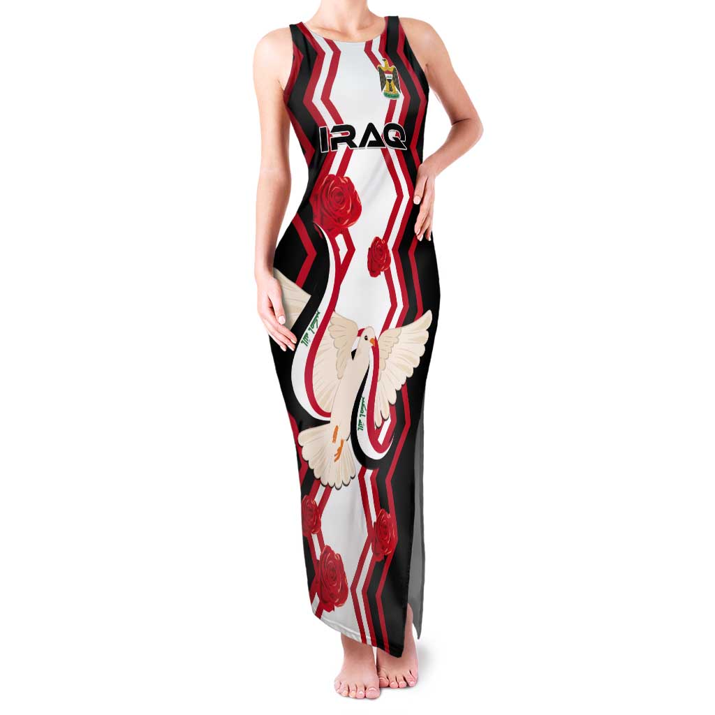 Personalized Iraq Independence Day Tank Maxi Dress Dove Carrying Flag - Wonder Print Shop