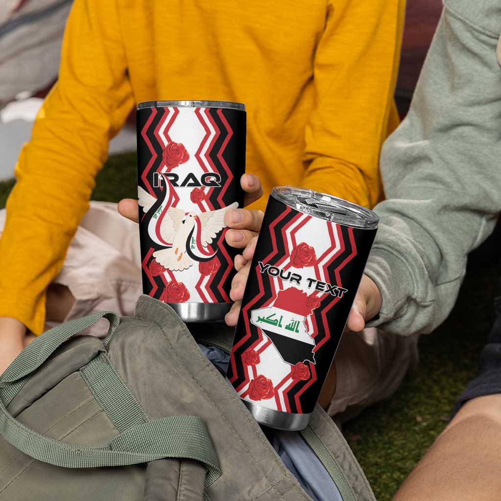 Personalized Iraq Independence Day Tumbler Cup Dove Carrying Flag - Wonder Print Shop