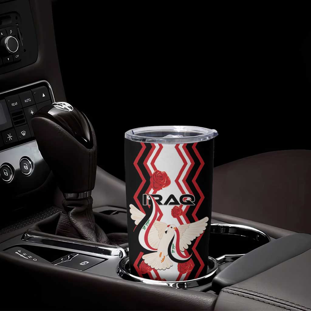 Personalized Iraq Independence Day Tumbler Cup Dove Carrying Flag - Wonder Print Shop