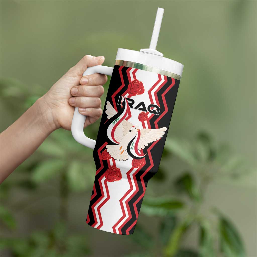 Personalized Iraq Independence Day Tumbler With Handle Dove Carrying Flag - Wonder Print Shop