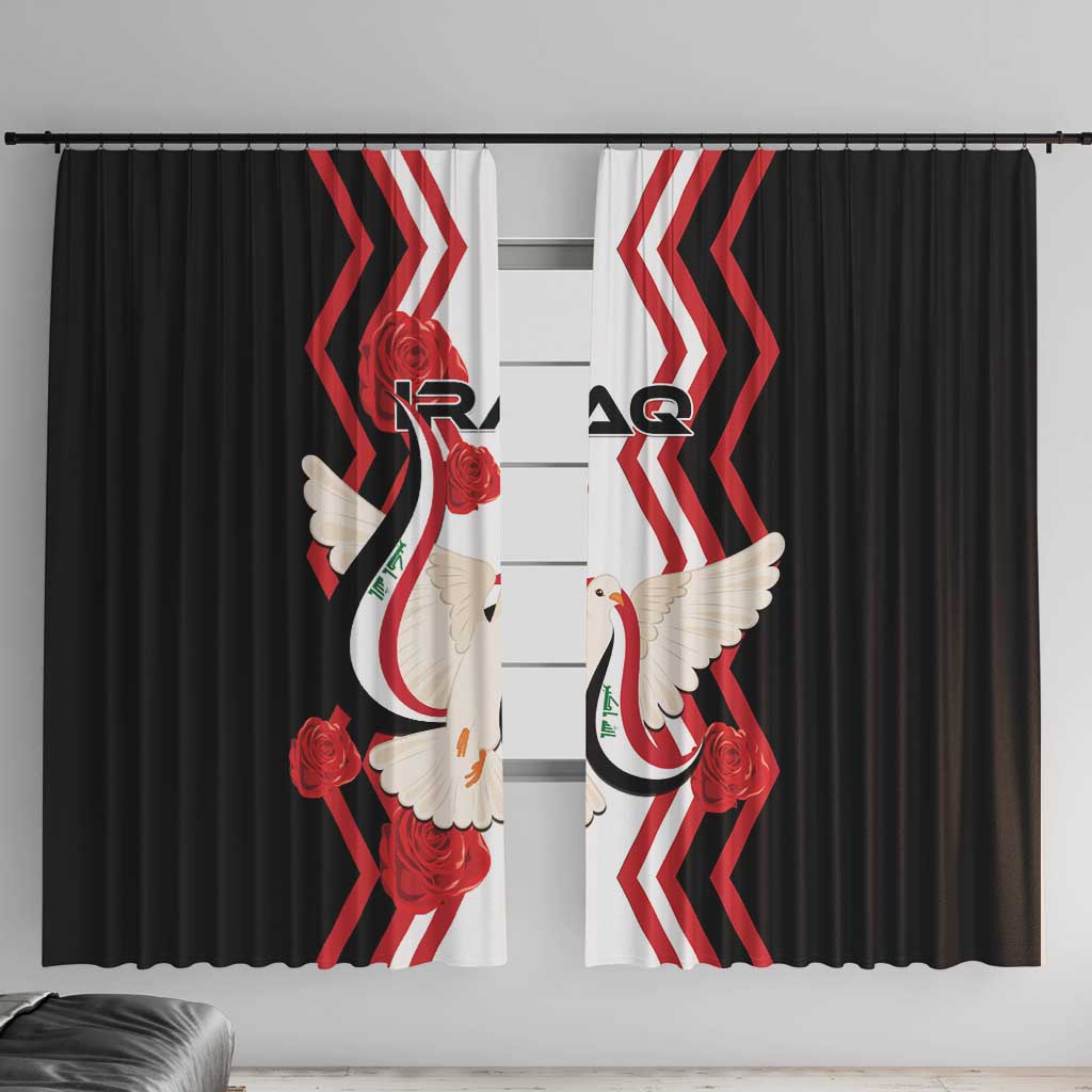 Iraq Independence Day Window Curtain Dove Carrying Flag - Wonder Print Shop