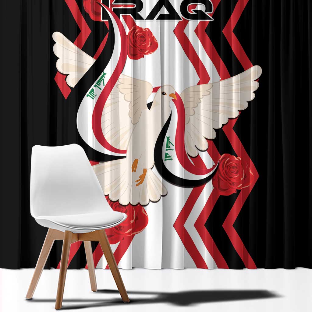 Iraq Independence Day Window Curtain Dove Carrying Flag - Wonder Print Shop