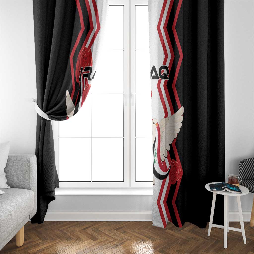 Iraq Independence Day Window Curtain Dove Carrying Flag - Wonder Print Shop