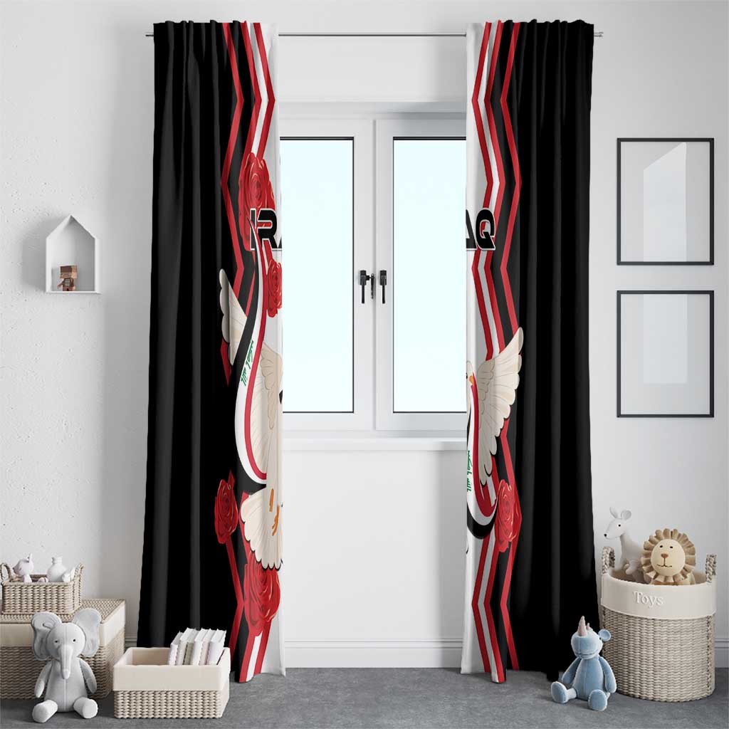 Iraq Independence Day Window Curtain Dove Carrying Flag - Wonder Print Shop