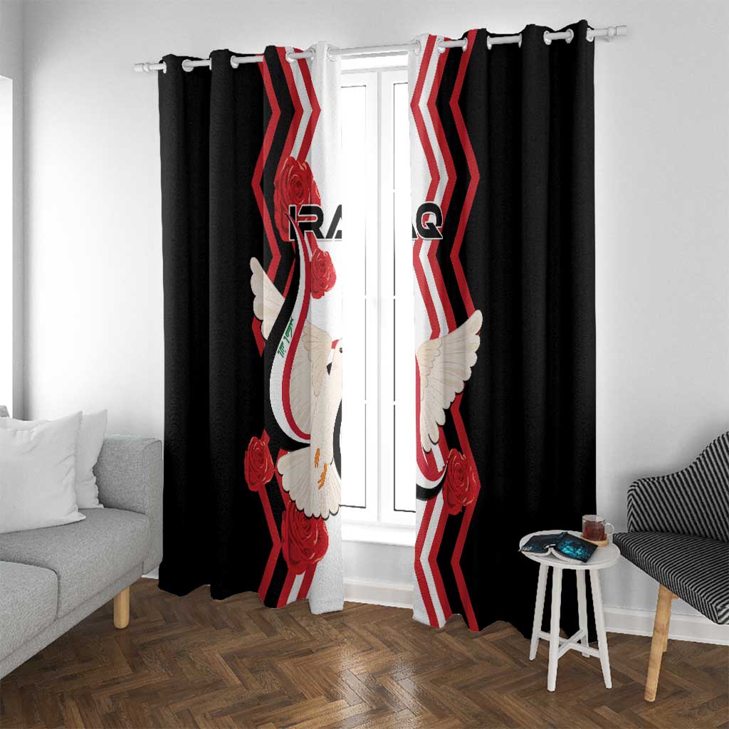 Iraq Independence Day Window Curtain Dove Carrying Flag - Wonder Print Shop