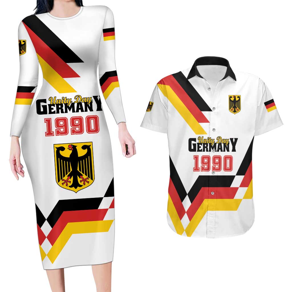 Personalized Germany Unity Day 1990 Edition Couples Matching Long Sleeve Bodycon Dress and Hawaiian Shirt Unique Style - Wonder Print Shop
