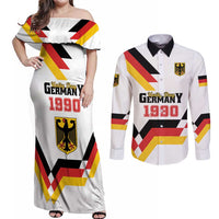 Personalized Germany Unity Day 1990 Edition Couples Matching Off Shoulder Maxi Dress and Long Sleeve Button Shirt Unique Style - Wonder Print Shop