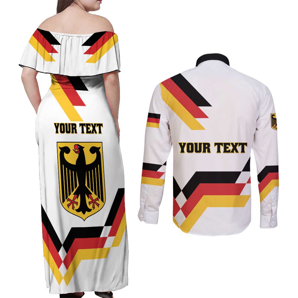 Personalized Germany Unity Day 1990 Edition Couples Matching Off Shoulder Maxi Dress and Long Sleeve Button Shirt Unique Style - Wonder Print Shop