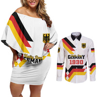 Personalized Germany Unity Day 1990 Edition Couples Matching Off Shoulder Short Dress and Long Sleeve Button Shirt Unique Style - Wonder Print Shop