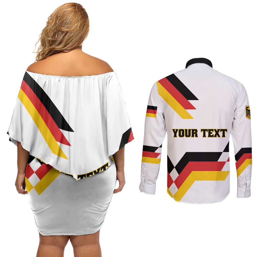 Personalized Germany Unity Day 1990 Edition Couples Matching Off Shoulder Short Dress and Long Sleeve Button Shirt Unique Style - Wonder Print Shop
