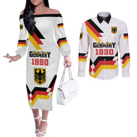 Personalized Germany Unity Day 1990 Edition Couples Matching Off The Shoulder Long Sleeve Dress and Long Sleeve Button Shirt Unique Style