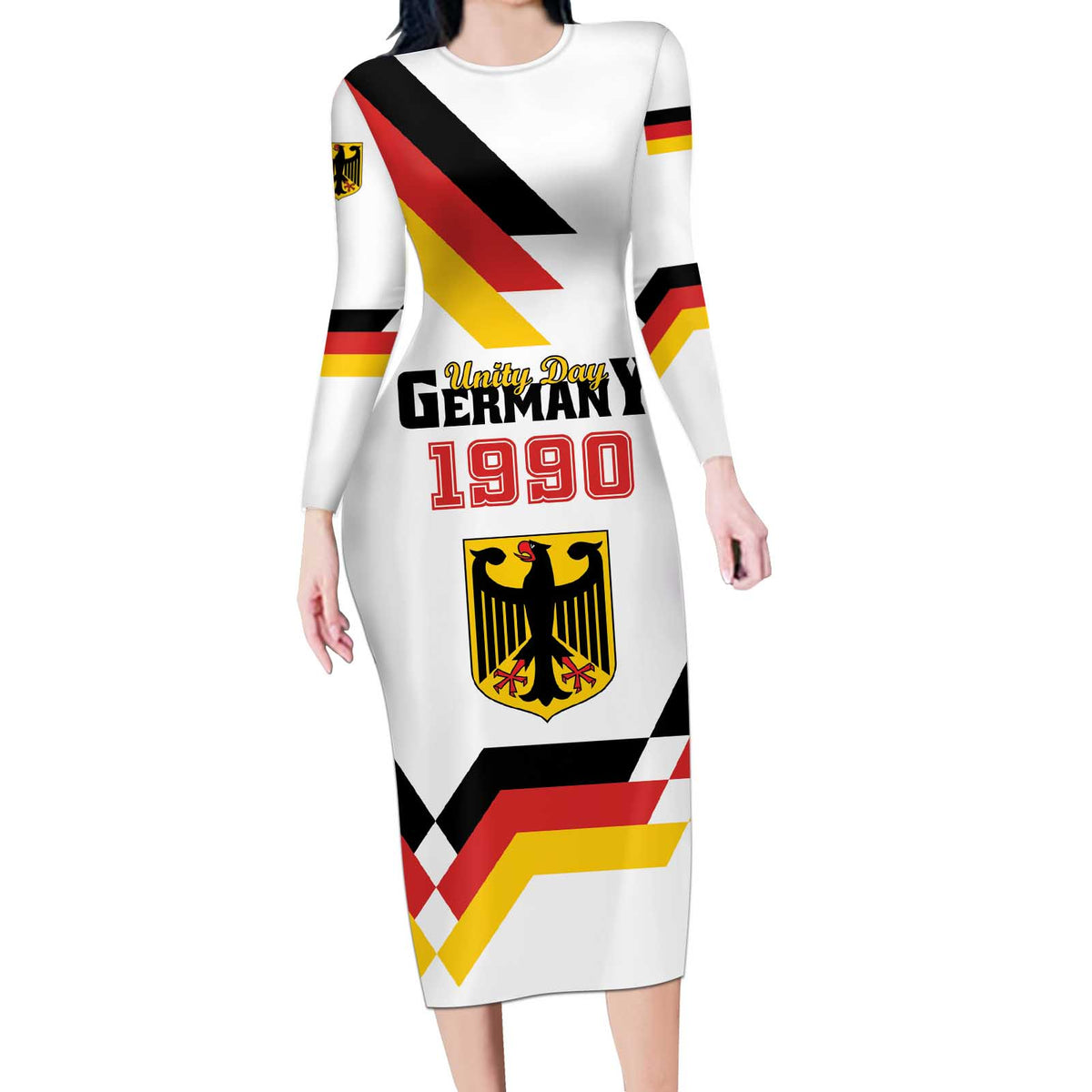 Personalized Germany Unity Day 1990 Edition Long Sleeve Bodycon Dress Unique Style - Wonder Print Shop