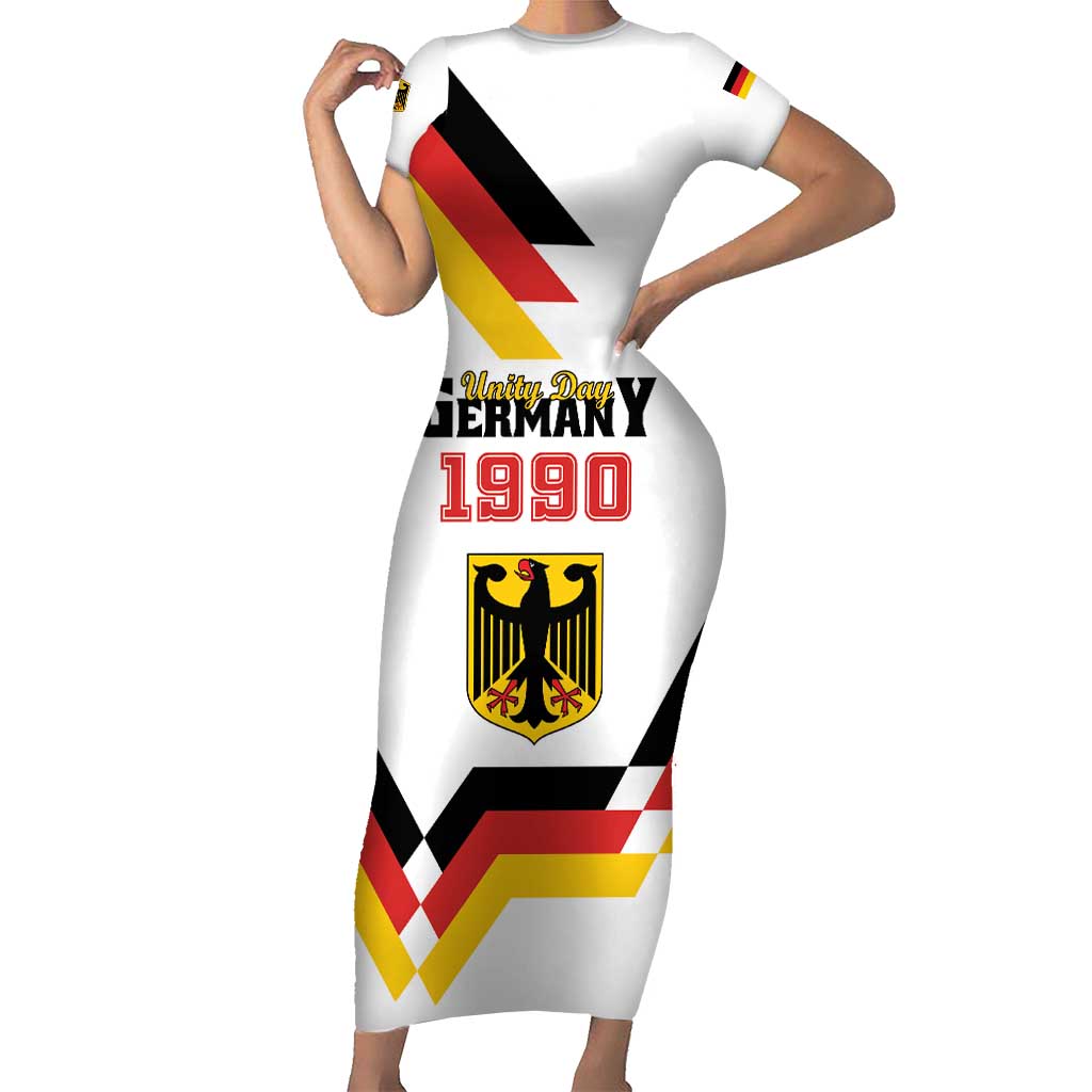 Personalized Germany Unity Day 1990 Edition Short Sleeve Bodycon Dress Unique Style - Wonder Print Shop