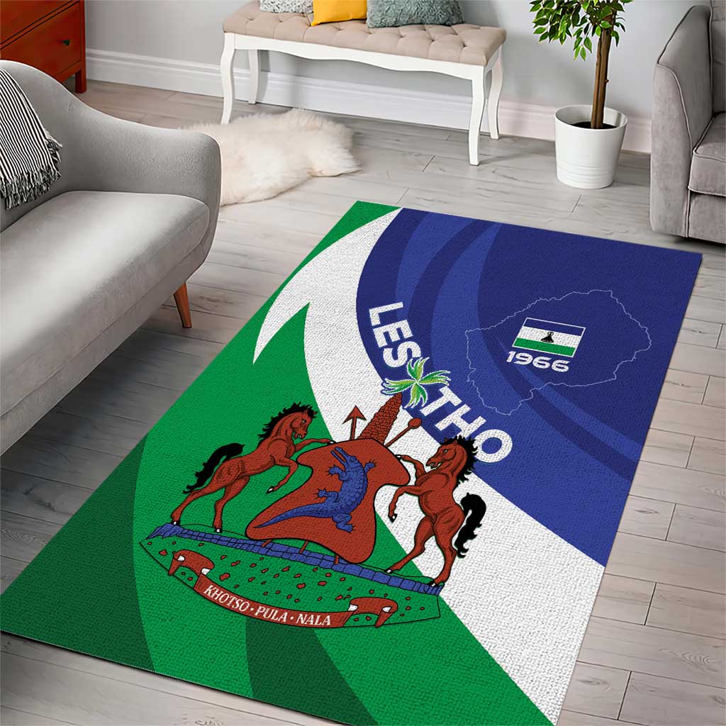 Lesotho 1966 Unique Area Rug Spiral Aloe Coat of Arms - Wonder Print Shop