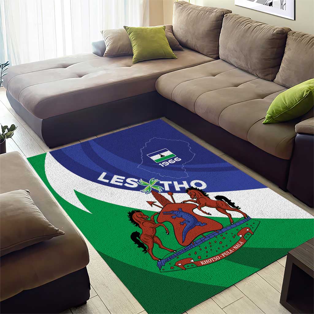 Lesotho 1966 Unique Area Rug Spiral Aloe Coat of Arms - Wonder Print Shop