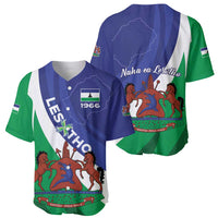 Lesotho 1966 Unique Baseball Jersey Spiral Aloe Coat of Arms - Wonder Print Shop