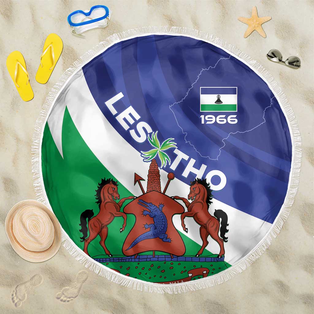 Lesotho 1966 Unique Beach Blanket Spiral Aloe Coat of Arms - Wonder Print Shop