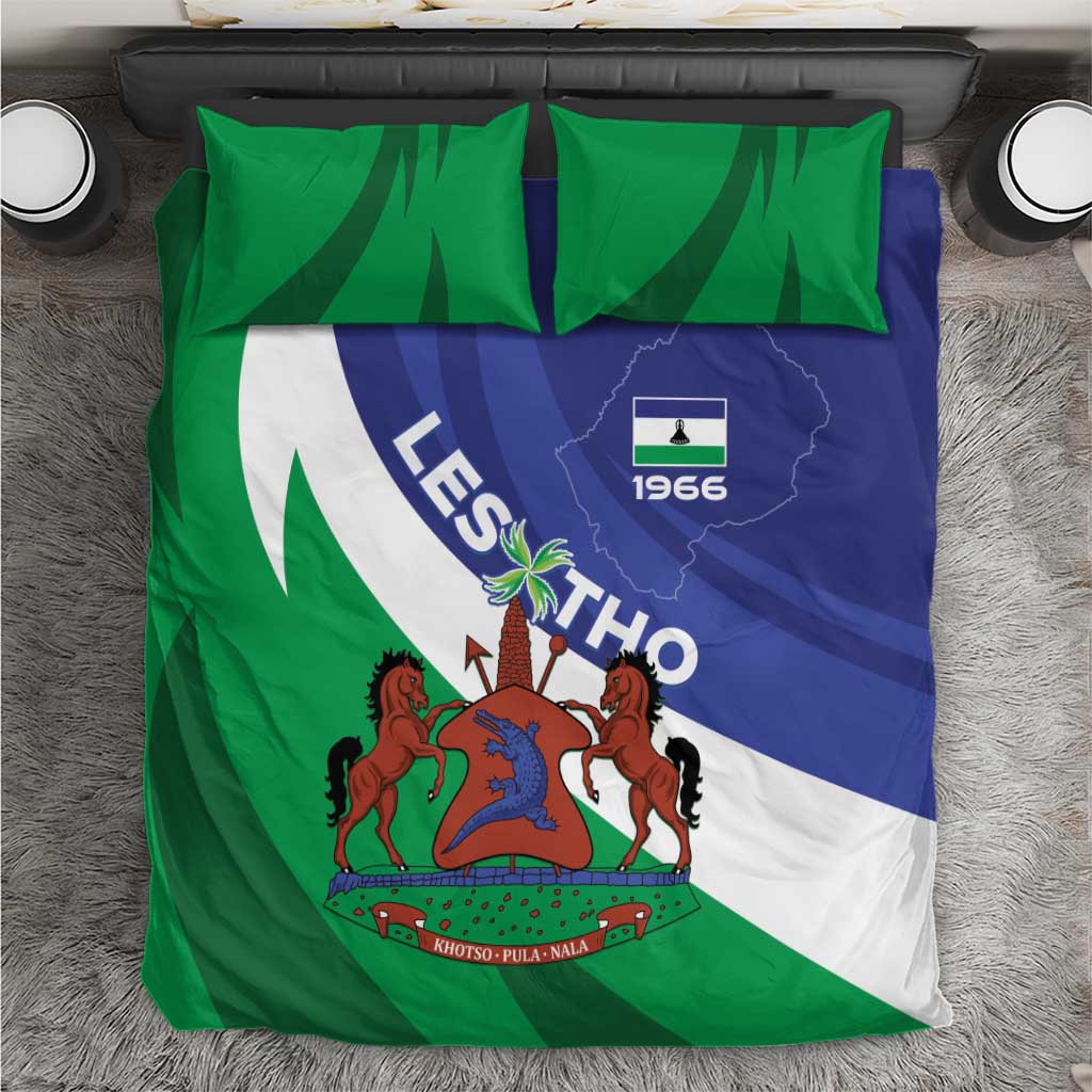 Lesotho 1966 Unique Bedding Set Spiral Aloe Coat of Arms - Wonder Print Shop