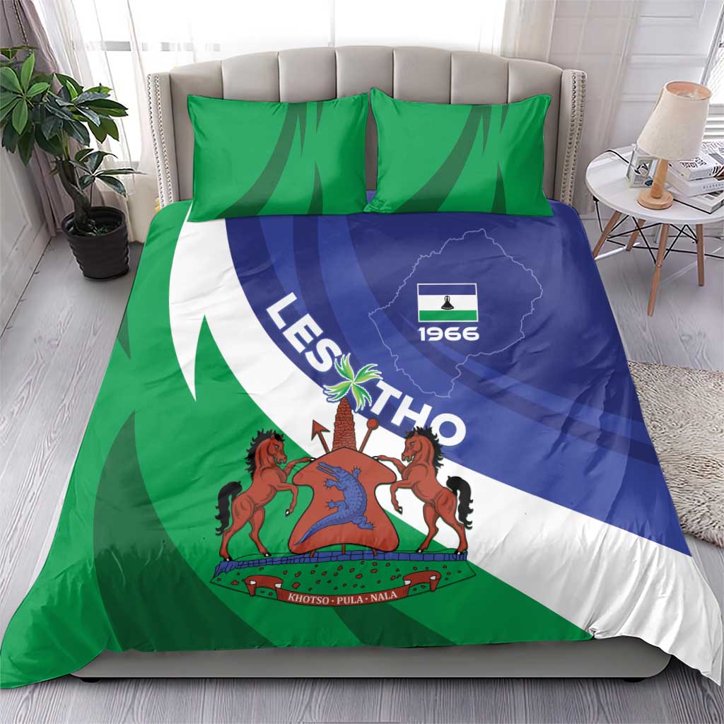 Lesotho 1966 Unique Bedding Set Spiral Aloe Coat of Arms - Wonder Print Shop