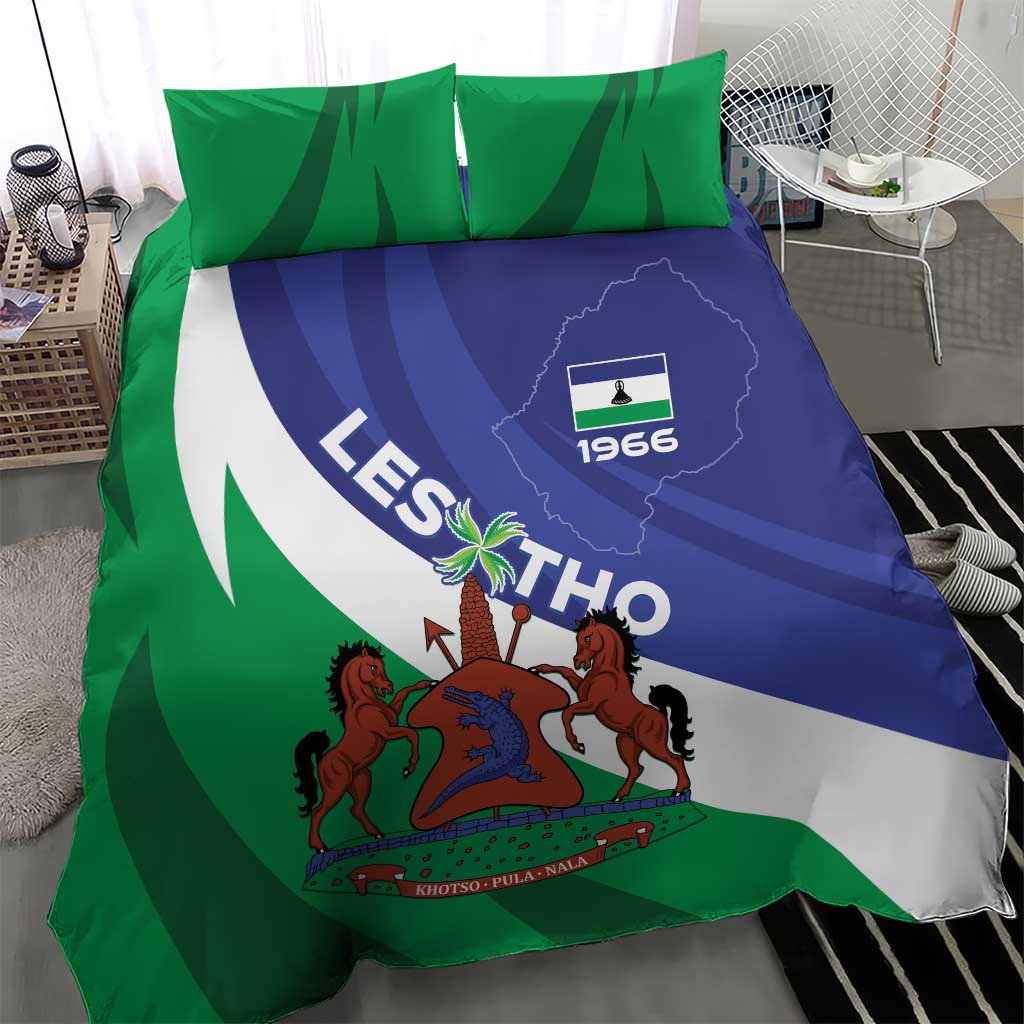 Lesotho 1966 Unique Bedding Set Spiral Aloe Coat of Arms - Wonder Print Shop