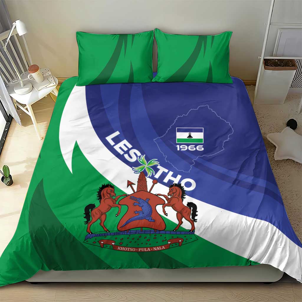 Lesotho 1966 Unique Bedding Set Spiral Aloe Coat of Arms - Wonder Print Shop